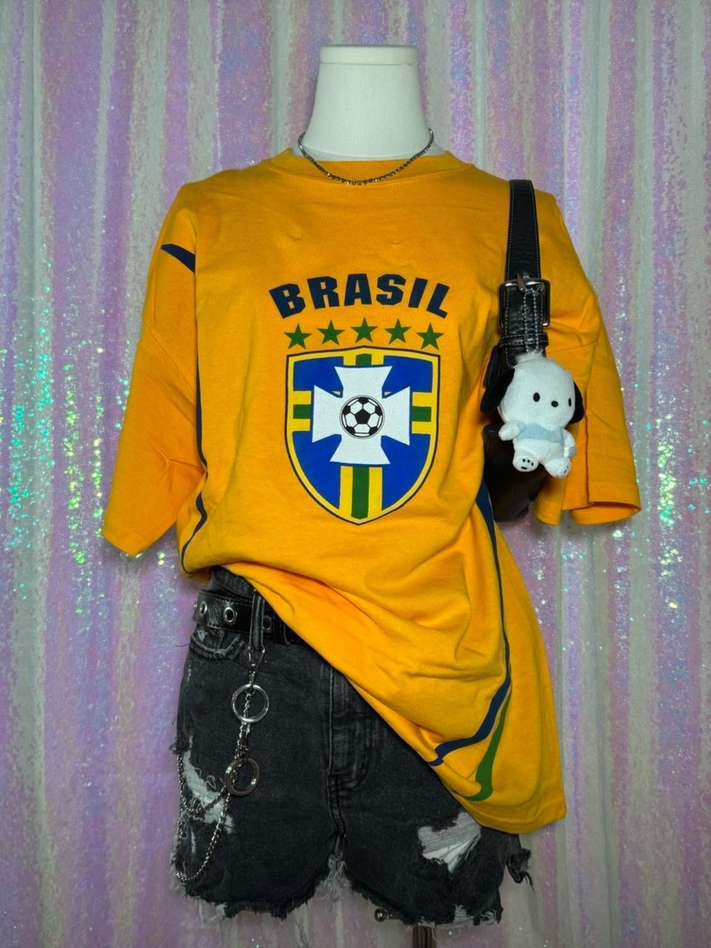 Simply for Sports Yellow Brazil National Soccer Team Boxy Tee Shirt ★彡